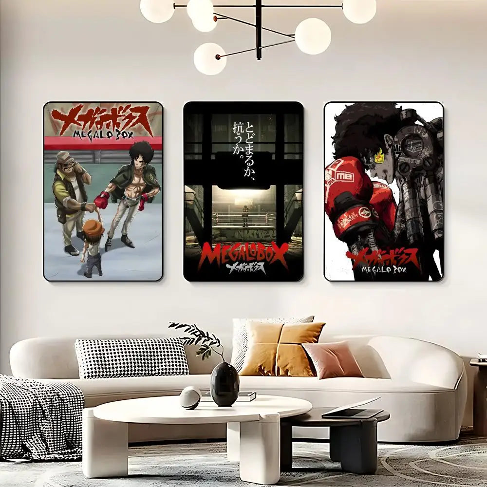 Megalobox Anime Poster HD Self-Adhesive Waterproof Wall Art Anime Wall Poster Peaceful Pleasures Health and Wellness