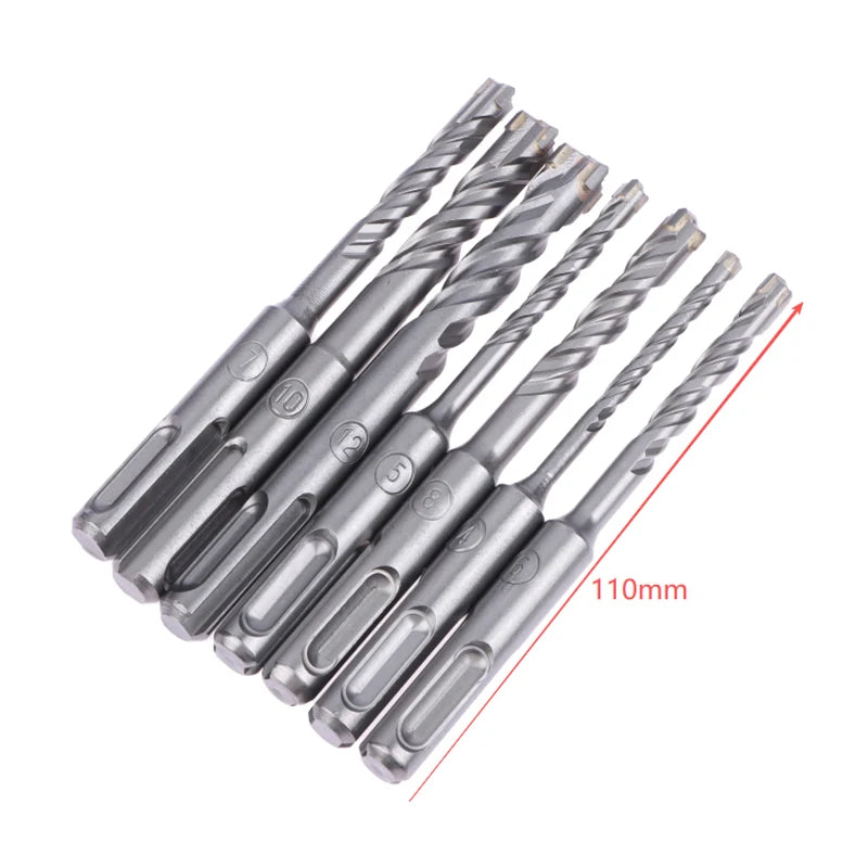 7-Pc SDS Plus Drill Bit Set | Concrete Hammer Drill Kit 4–12mm