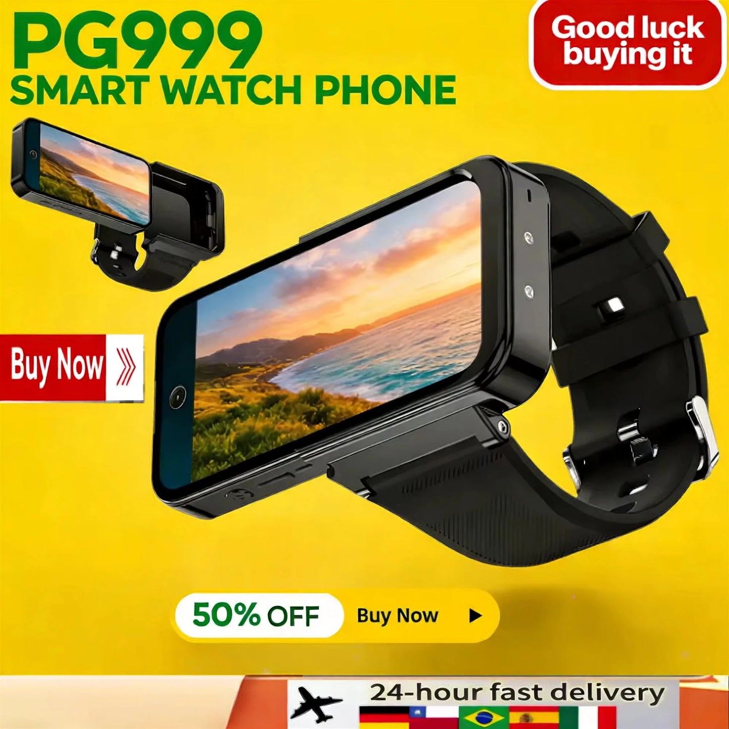 Zestbolt PG999 4G Android Smartwatch Phone | GPS, Dual SIM, 8MP