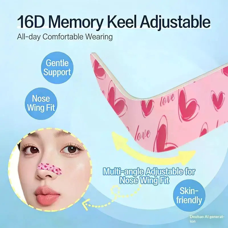 10/20/30 Pcs Cartoon Pattern Self-shaping Nose Splint Nose Adhesive Tape Nose Shape Corrector Provide External Support Fixation Peaceful Pleasures Health and Wellness