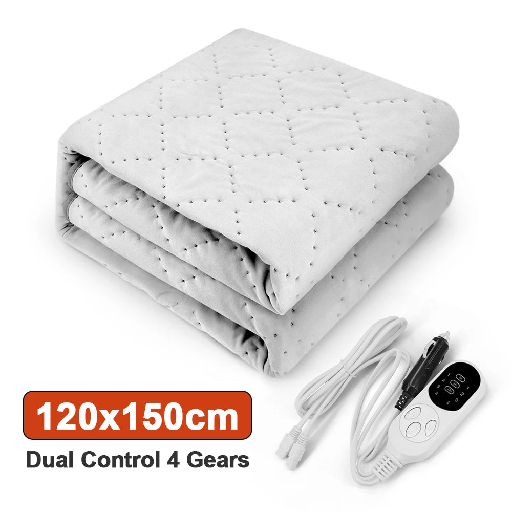12V Cars Electric Blanket Heating Level Heated Travel Blanket for Car Outdoor Traveling Camping Pad 70x180cm/120x150cm/50x150cm Peaceful Pleasures Health and Wellness 120x150 A