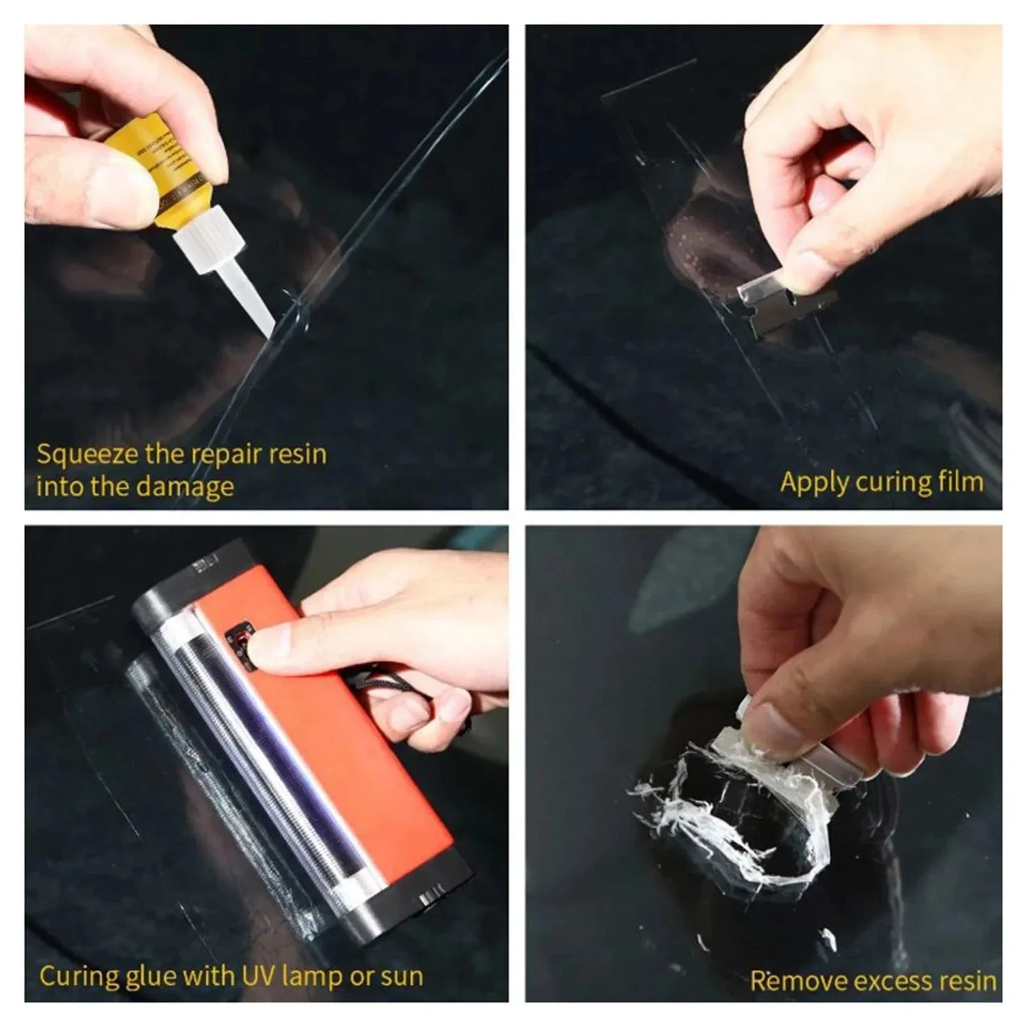 Car Windshield Crack Repair Glue Resin Kit Sealant Car Sealing Rubber Accessories Seal Glass Wash Maintenance Automobiles Parts Peaceful Pleasures Health and Wellness