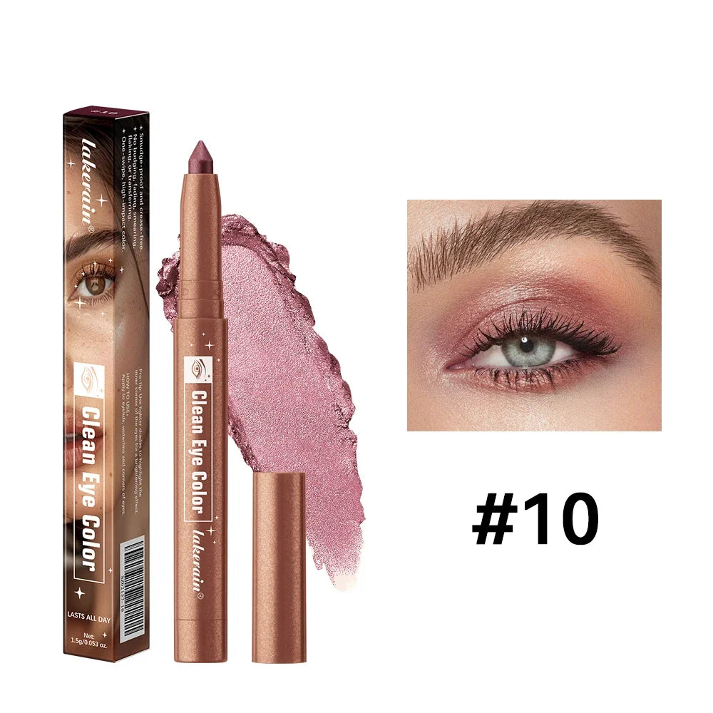 12 Colors Waterproof Eyeshadow Sticks Long Lasting High Pigmented Shimmer Glitter And Matte Eyeshadow Pencil Makeup Peaceful Pleasures Health and Wellness 10color