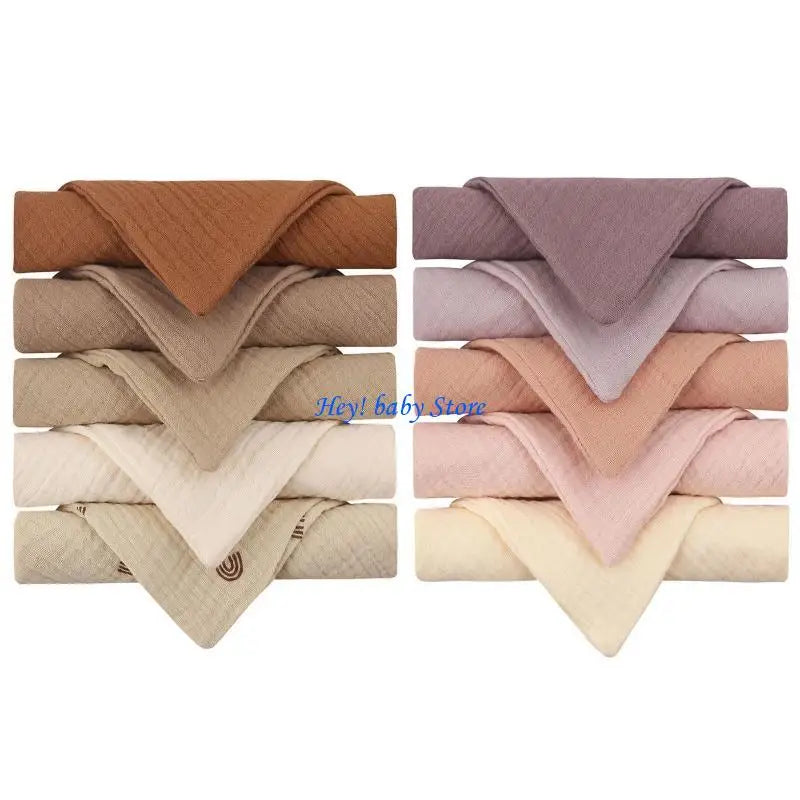 10-Pack Soft Cotton Baby Burp Cloths & Bibs | Absorbent Gauze