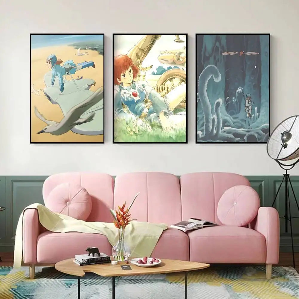 Classic Animation N-Nausicaa Valley Wind Wall Poster HD Quality Wall Art Retro Poster For Home Room Wall Decor Kawaii Room Decor Peaceful Pleasures Health and Wellness