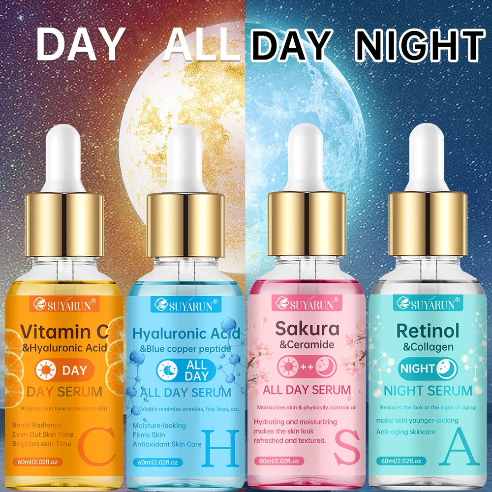 SUYARUN 4-Piece Hydrating Face Serum | Hyaluronic Acid & Vitamins