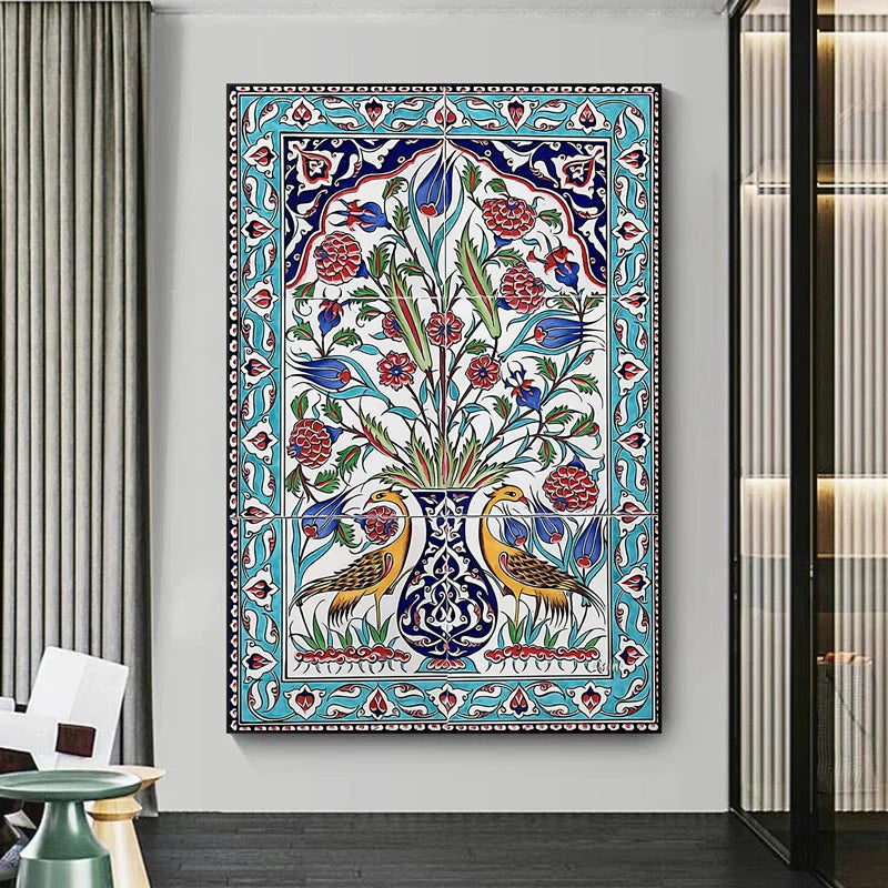 Retro Hindu Abstract Canvas Wall Art | Religious Print Poster Canvas Wall Art Peaceful Pleasures Health and Wellness