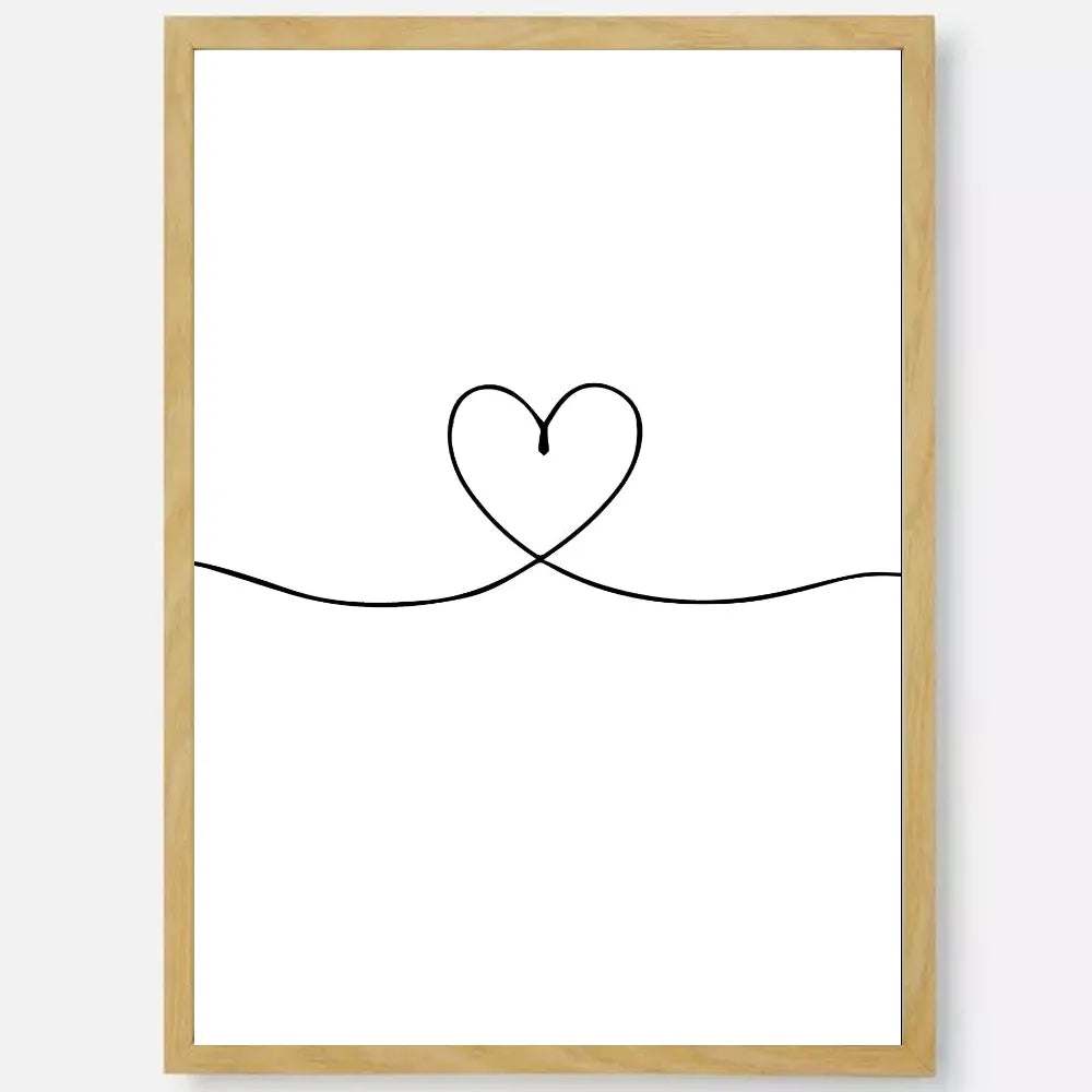 Black & White Couple Line Art Poster | Self-Adhesive Wall Decor Wall Art Poster Peaceful Pleasures Health and Wellness z8 30X40cmNoframe