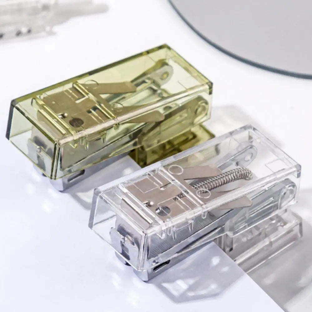 Mini Mini Stapler Transparent with 1000 Staples Office Binding Tools Easy-Use Multifunction Paper Binder Set Paper Fixing Peaceful Pleasures Health and Wellness