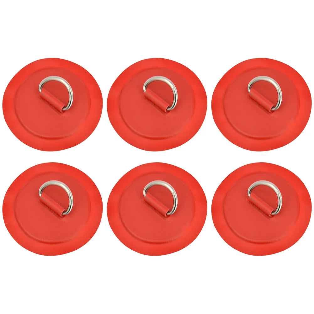 Inflatable Boat D-Ring Patch Stainless Steel PVC Pad Buckle For Kayak Raft Canoe Paddle Board SUP Surfboard Replacement Part Peaceful Pleasures Health and Wellness Red 6PCS