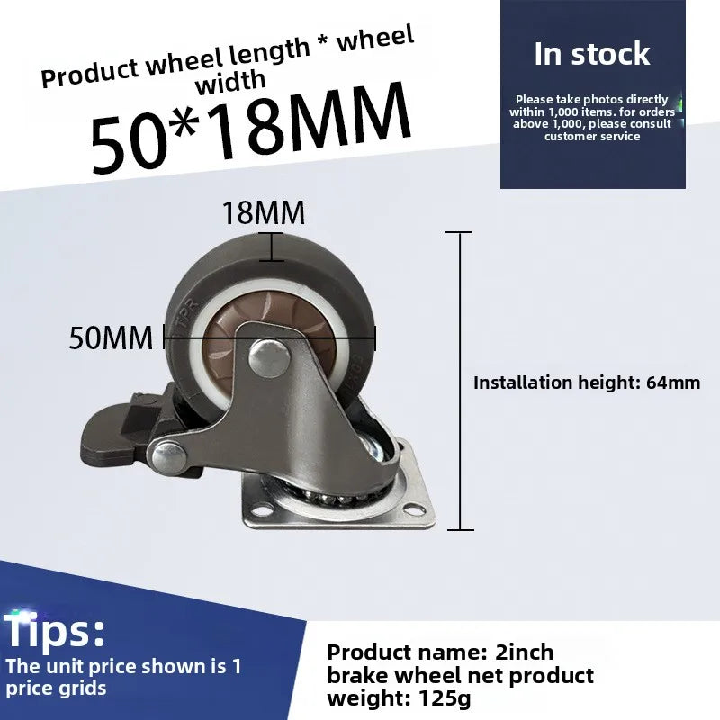 4-Pack Swivel Furniture Caster Wheels – Soft Rubber 1–2 Inch