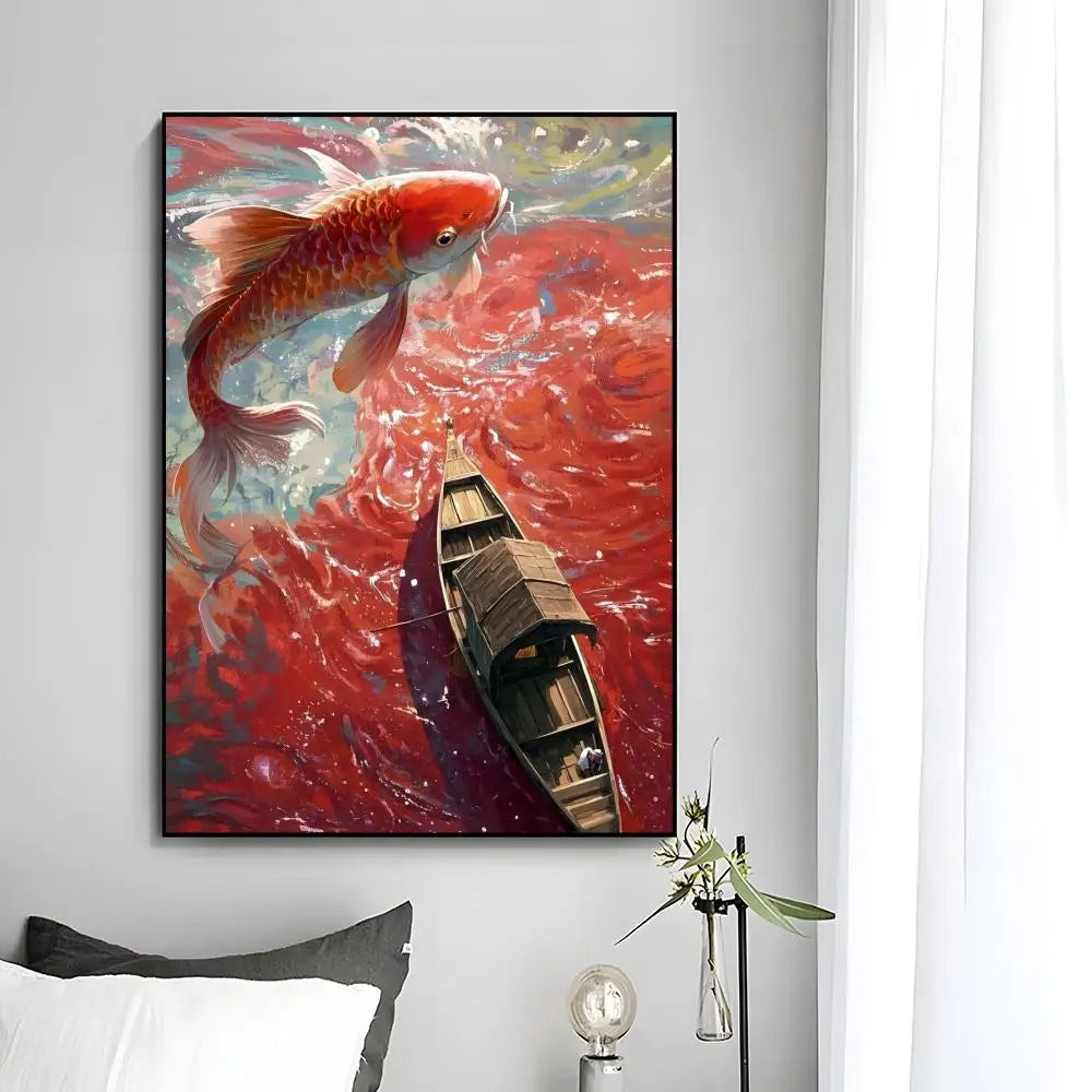 Fantasy Romantic Movie Anime B-Big Fish & Begonia Poster Wall Art Print Poster Decorative Mural Home Decor Gift Unframed Peaceful Pleasures Health and Wellness White7 30x40cm Unframed