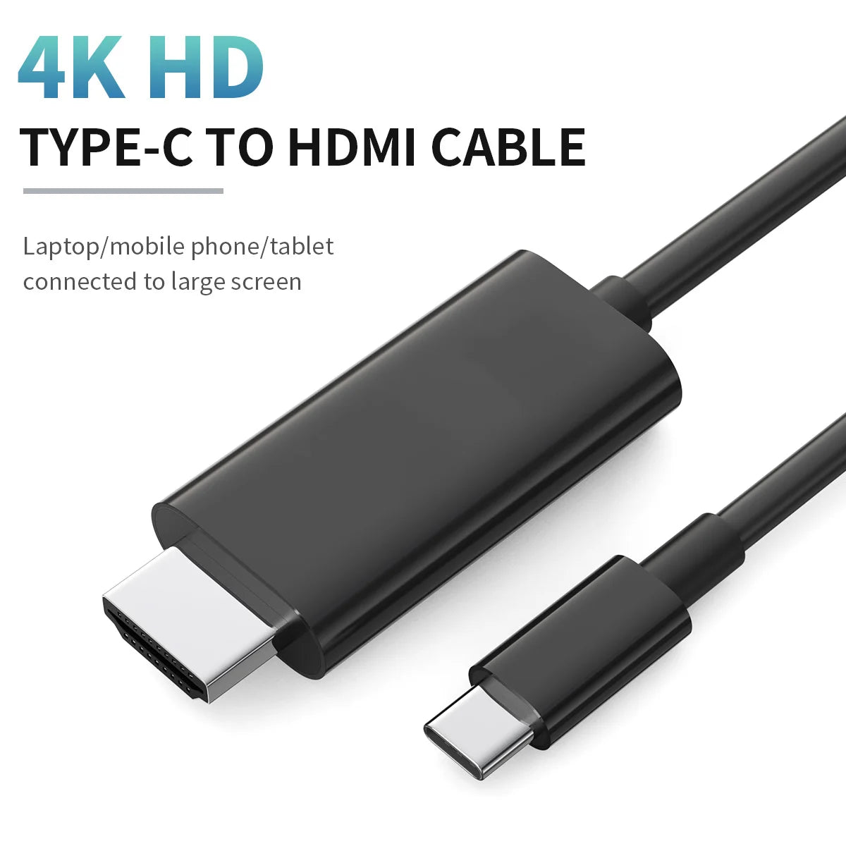 USB-C to HDMI 4K Cable 6.6ft | Mac, iPad, Chromebook, TV