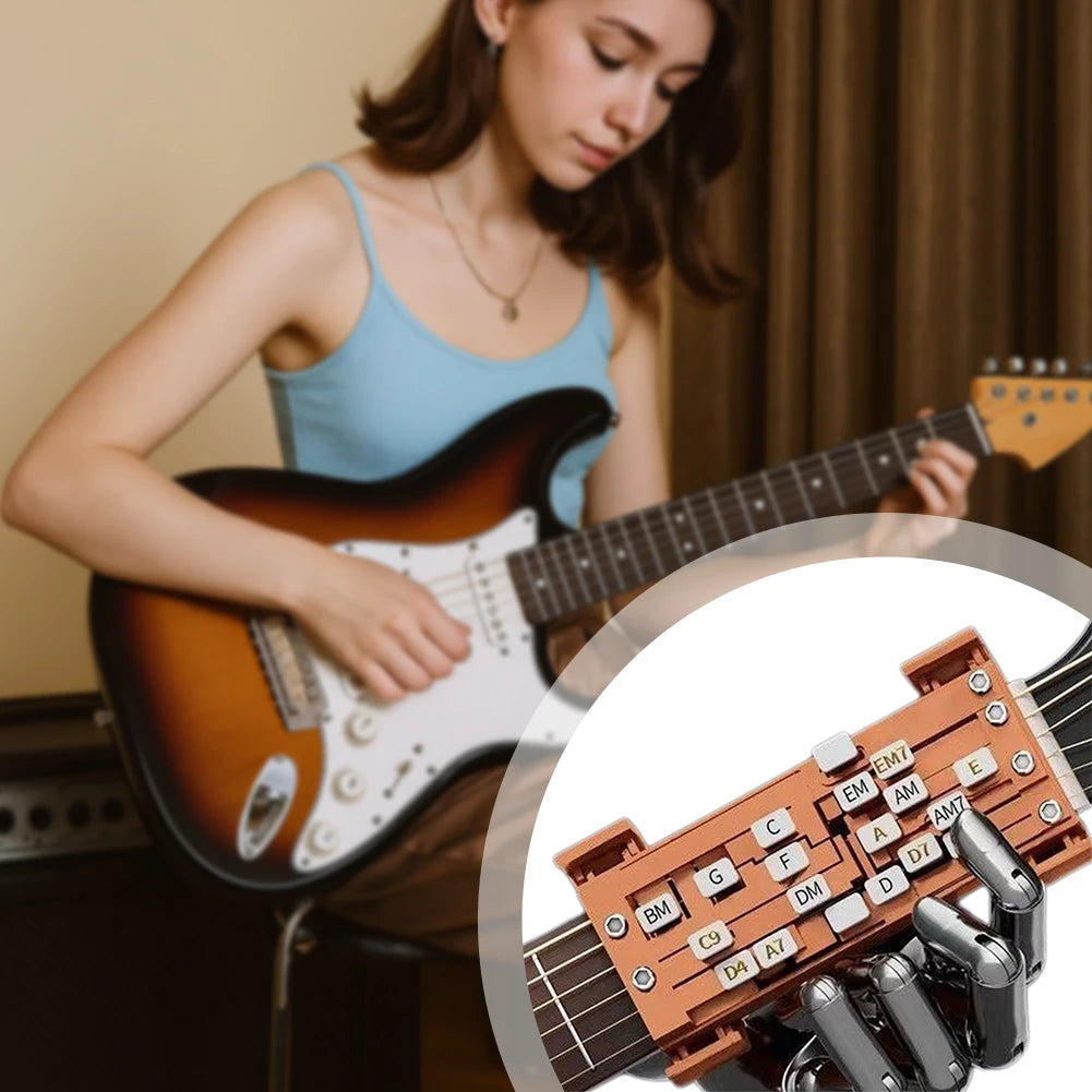 Chord Presser For Guitars Presser Learning Aid With One-Touch Chord Switching Finger Pain Relief Trainers For Smooth-Practice Peaceful Pleasures Health and Wellness