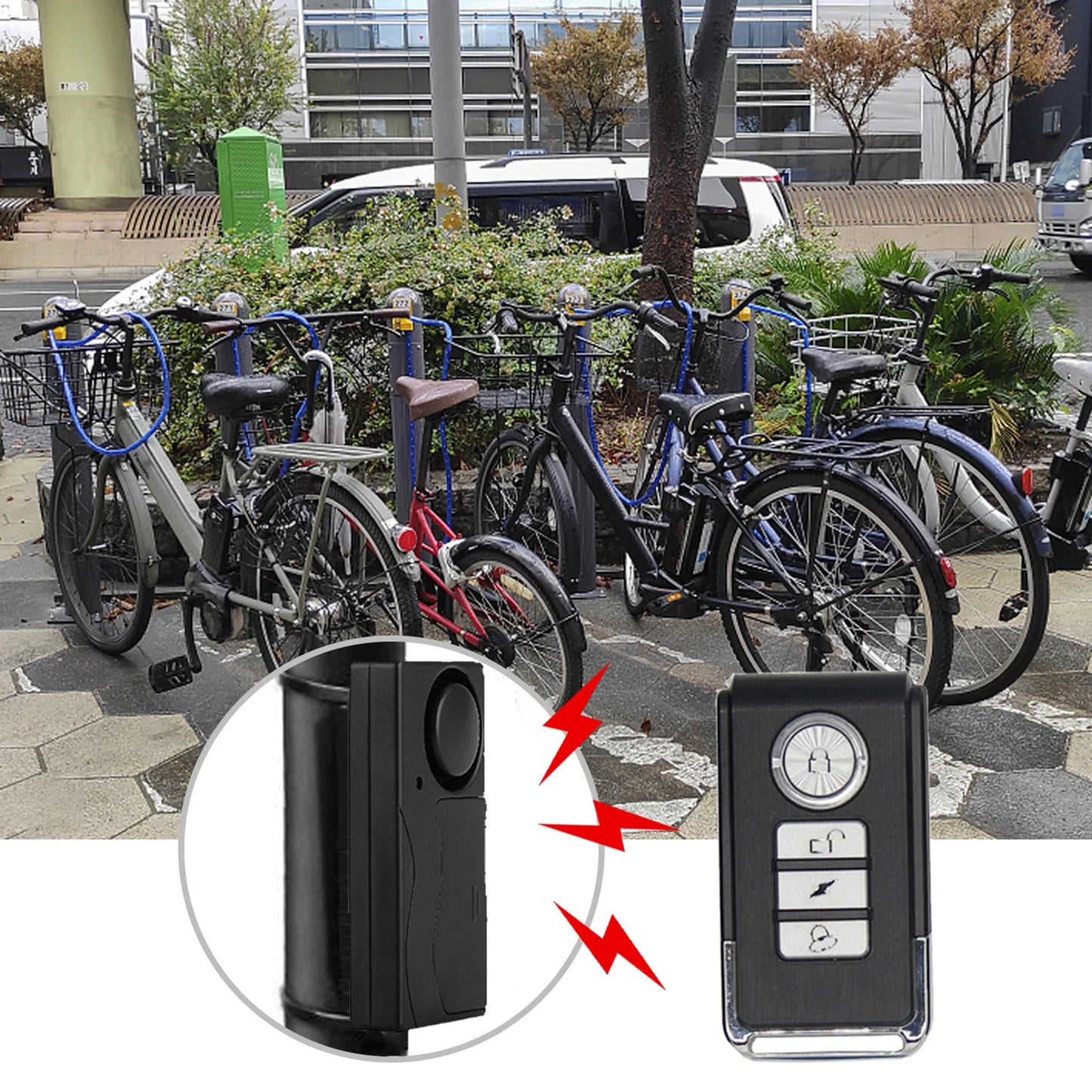 110dB Wireless Bike Alarm | Vibration Sensor & Remote Control