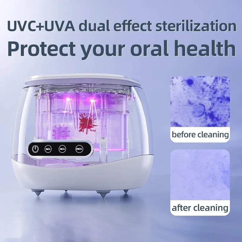 Portable Ultrasonic Denture & Jewelry Cleaner with UV Sanitizer Ultrasonic Cleaner Peaceful Pleasures Health and Wellness