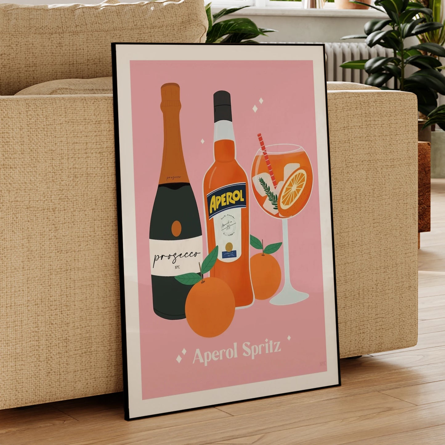 Aperol Spritz Canvas Wall Art Print | Bar & Kitchen Decor