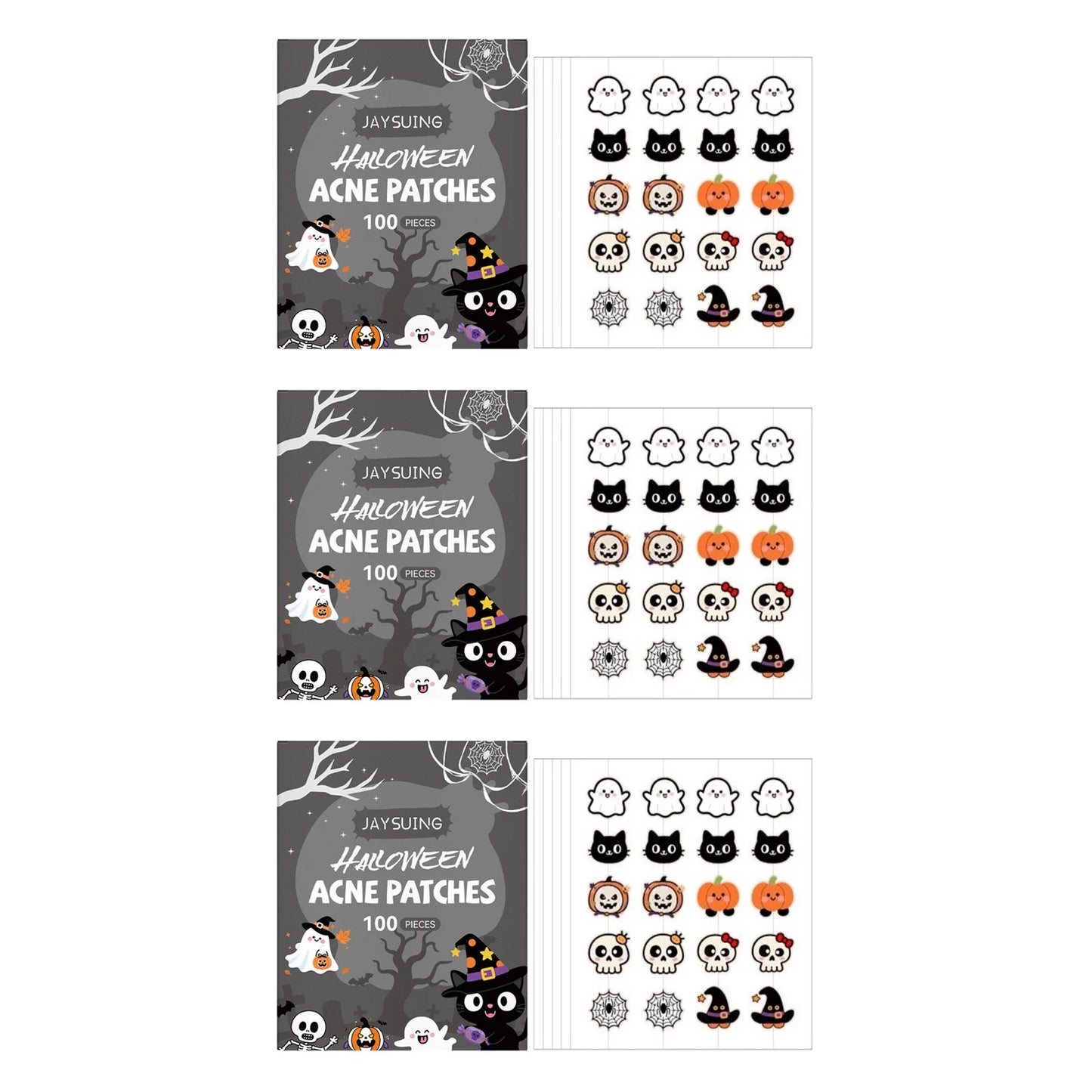 Halloween Acne Patches 100pc – Pumpkin & Bat Spot Cover