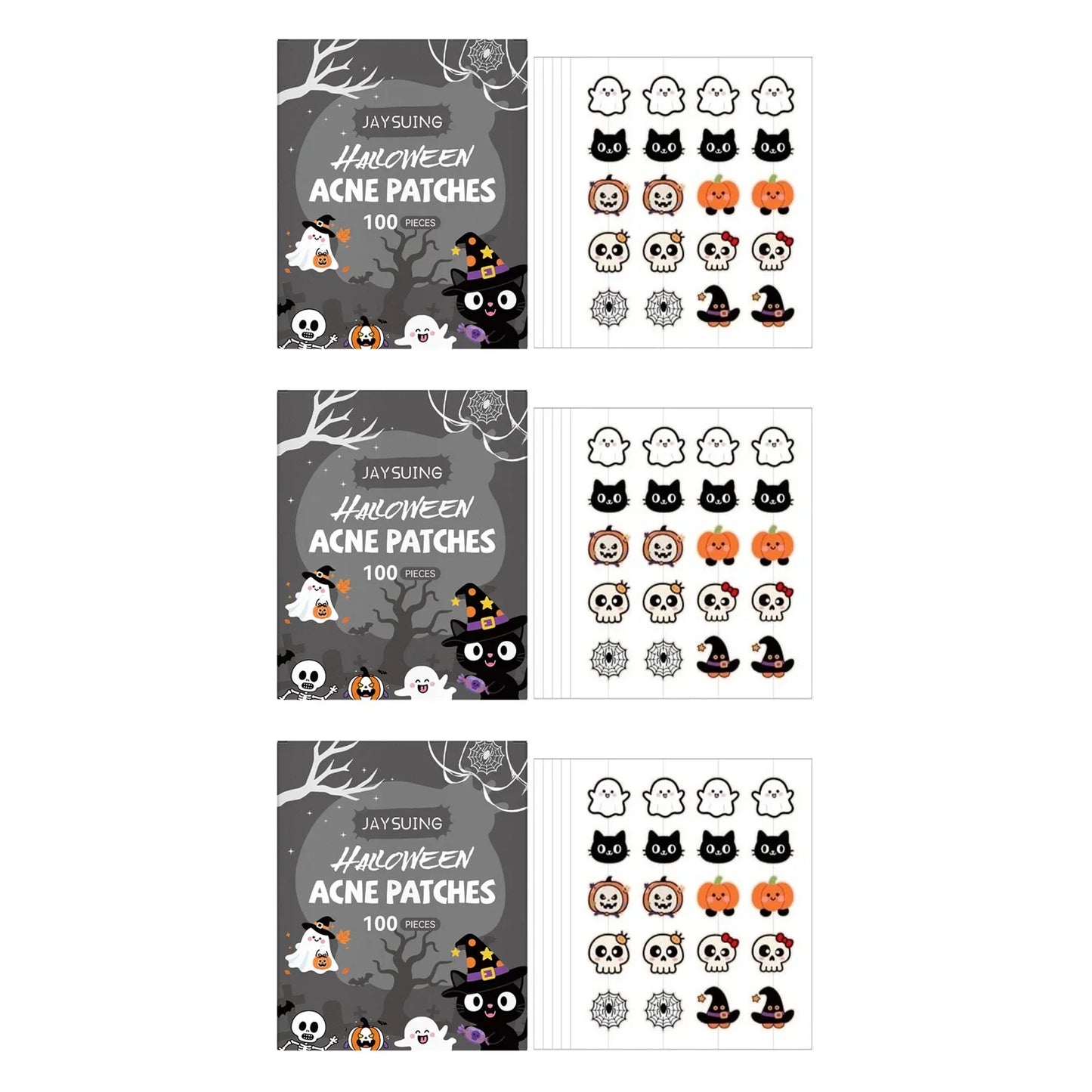 Halloween Acne Patches 100pc – Pumpkin & Bat Spot Covers