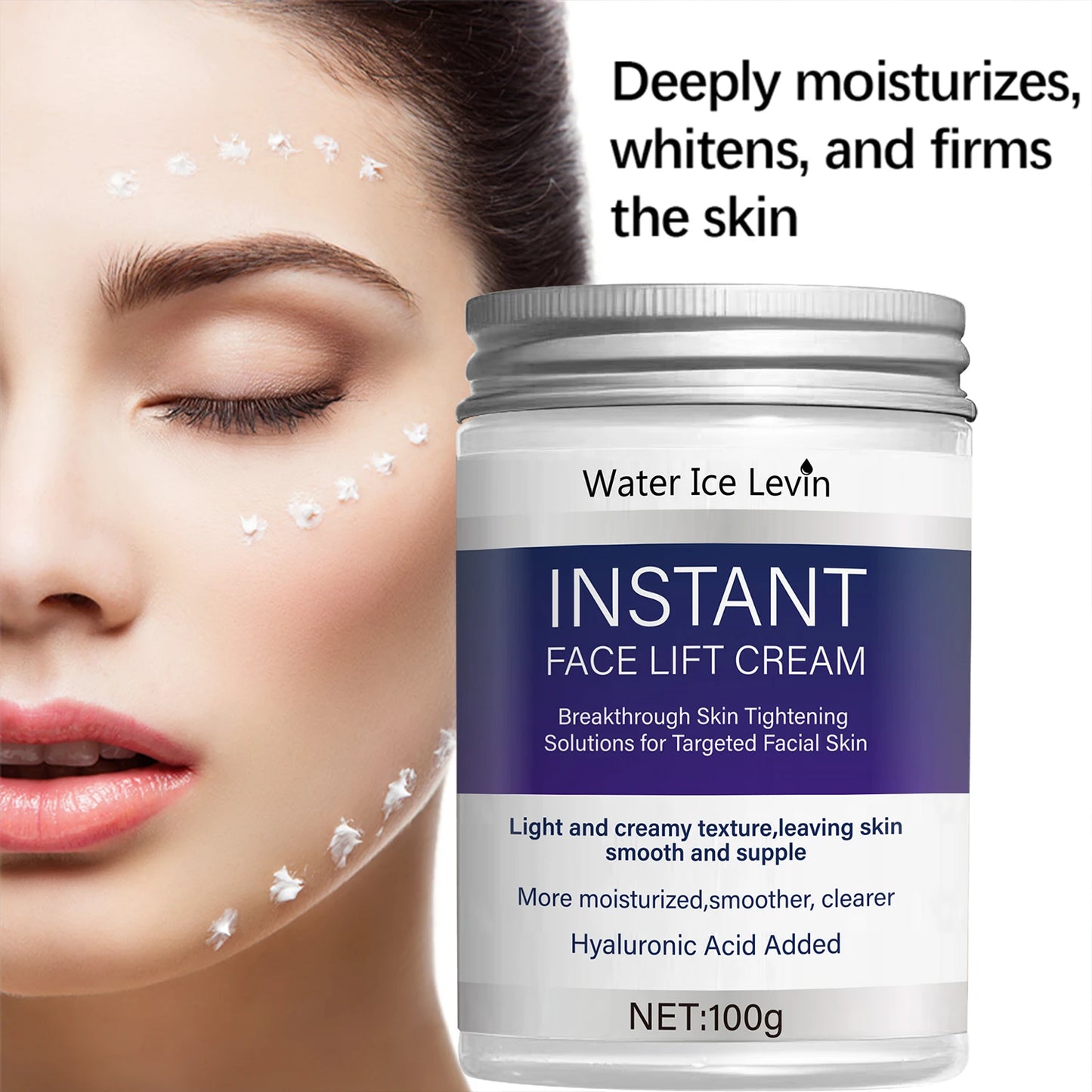 Instant Lifting Face Cream – Hyaluronic Acid & Collagen 100g Lifting Face Cream Peaceful Pleasures Health and Wellness
