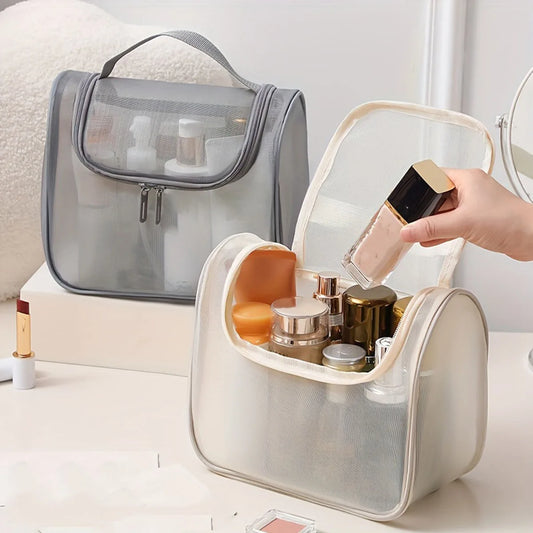 Transparent Mesh Cosmetic Bag – Travel Toiletry Organizer Cosmetic Travel Bag Peaceful Pleasures Health and Wellness