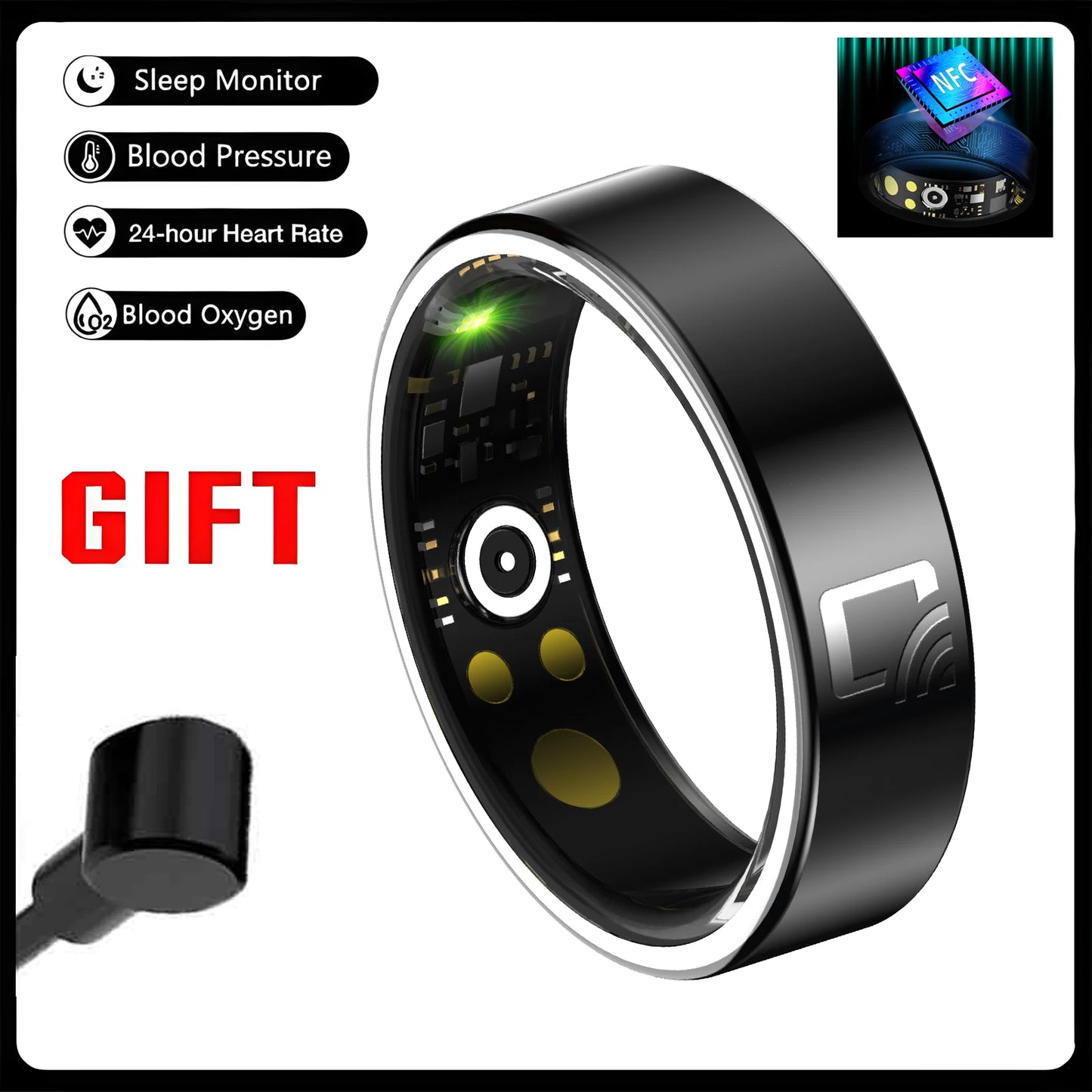 R20 Ceramic Smart Ring 2025 | NFC, Heart Rate & Sleep Tracker