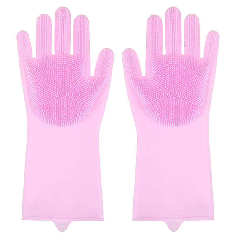Magic Silicone Dishwashing Gloves | Kitchen Scrubber Gloves