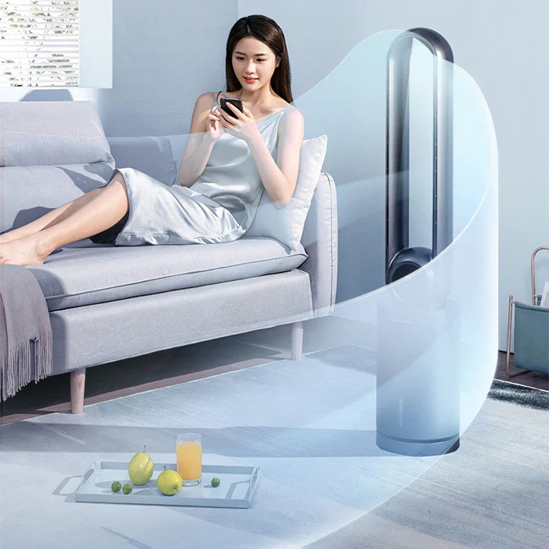 Water-Cooled Bladeless Tower Fan with Remote Control & Timer