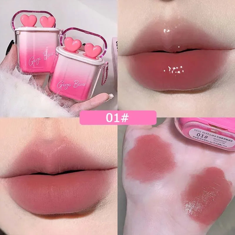Rose Pink Matte Velvet & Mirror Lip Gloss Kit | Long-Lasting
