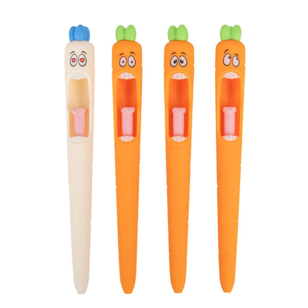 Carrot Pens Funny Fun Tongue Pushing Pen Neutral