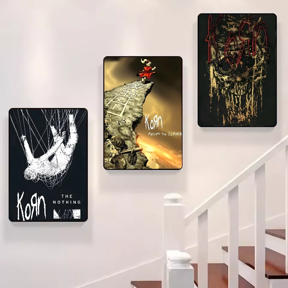 1pc Korn Rock Band Music Poster, Minimalist Aesthetics Canvas Painting Print for Living Room Modern Home Decor Peaceful Pleasures Health and Wellness