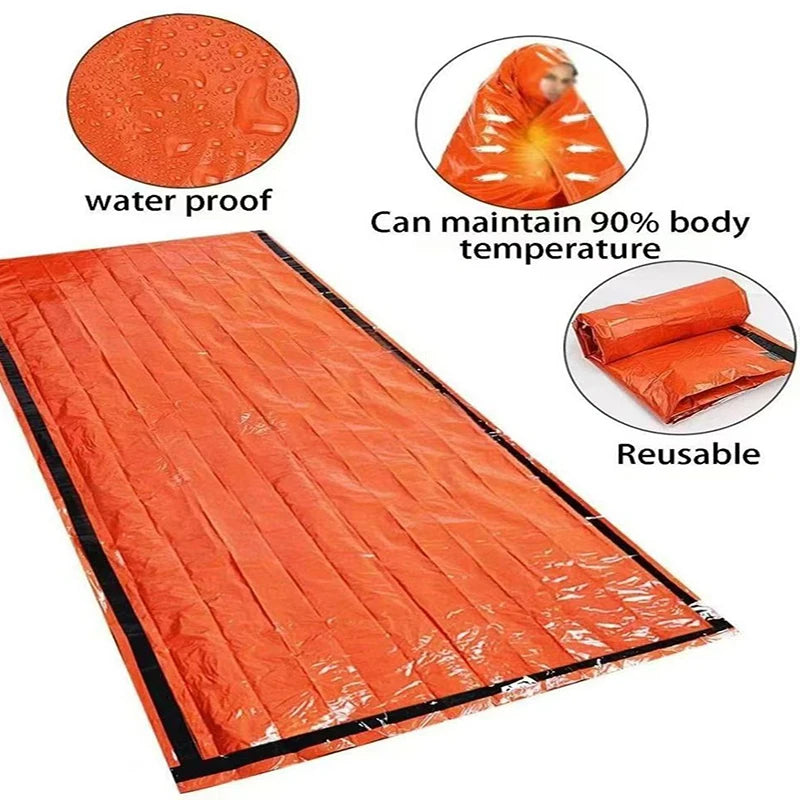 Outdoor Emergency Survival Sleeping Bag Portable First Aid Blanket Hiking and Camping Multi-functional Insulated Bag Peaceful Pleasures Health and Wellness