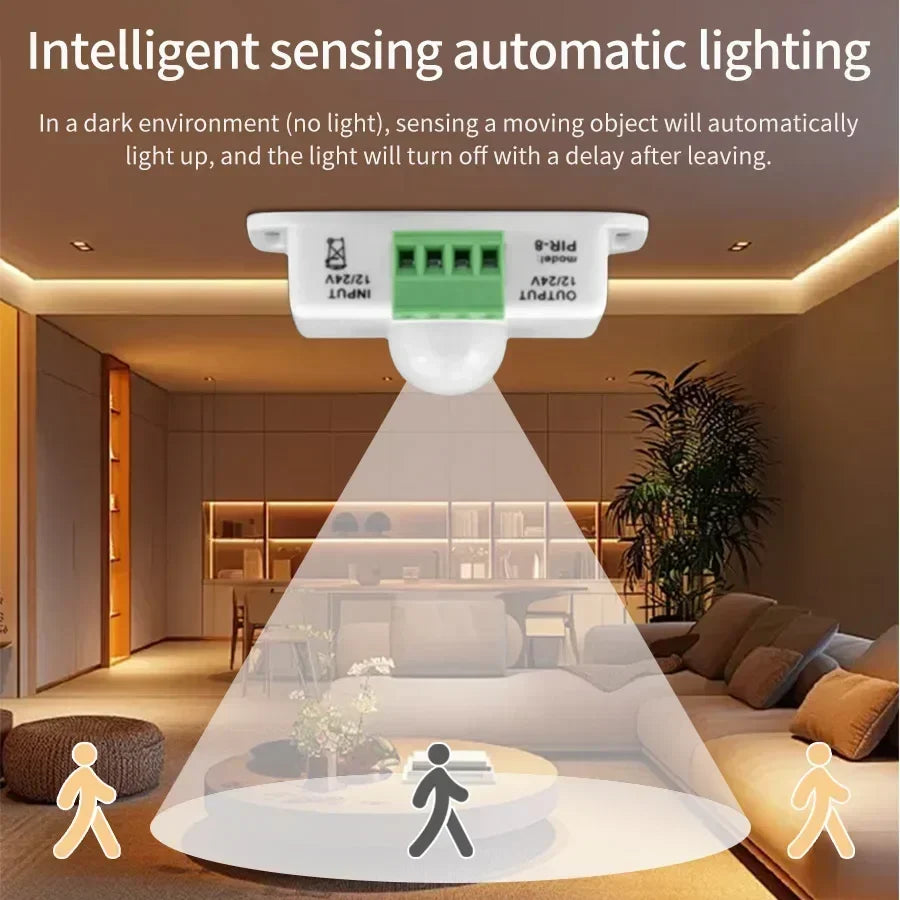 DC 12V-24V PIR Motion Sensor Automatic Module Infrared Induction Detector Movement Sensor Switch for LED Light Strip Lamp Peaceful Pleasures Health and Wellness