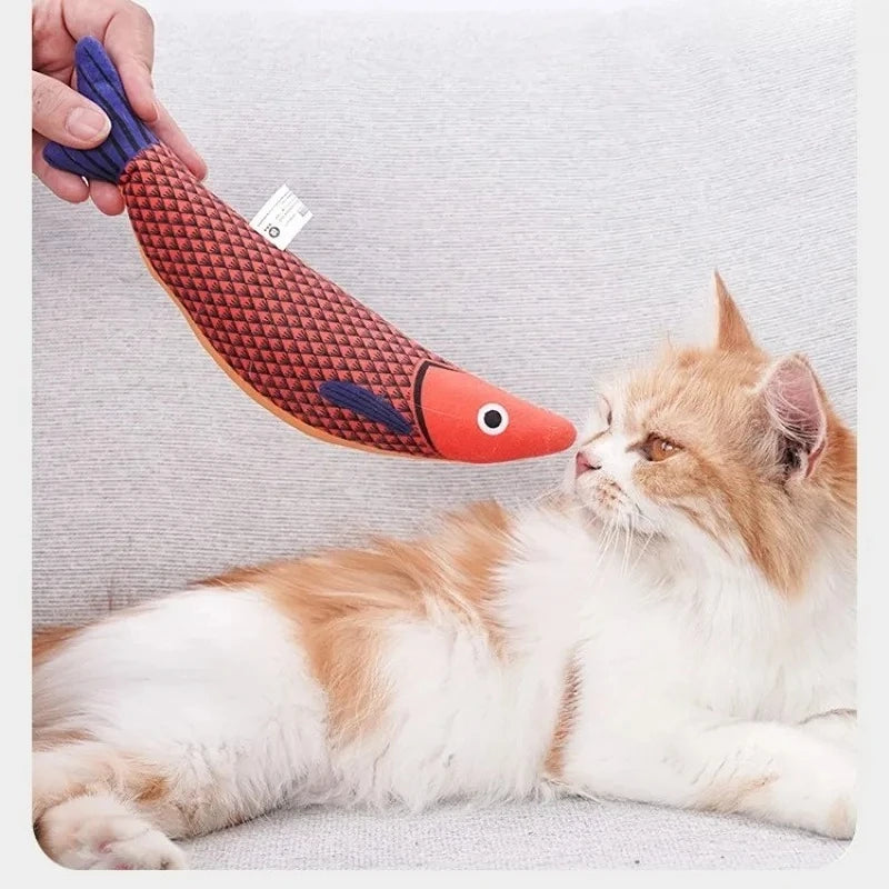 Cat Toy Contains Catnip for Self Pleasure and Relaxation 3D Simulated Fish Pillow Fish Interactive Sound Plush Toy Peaceful Pleasures Health and Wellness