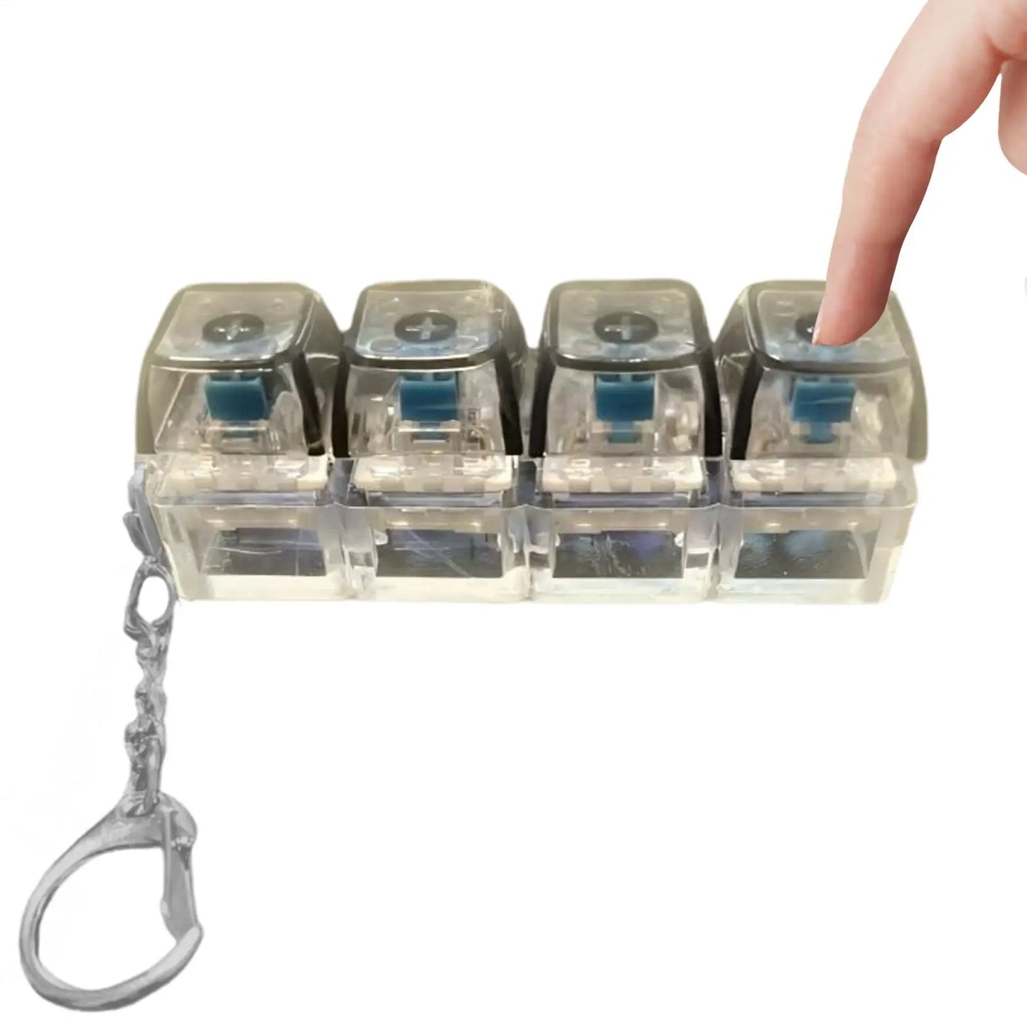 LED Keyboard Fidget Keychain Clicker Toy – Adults & Kids