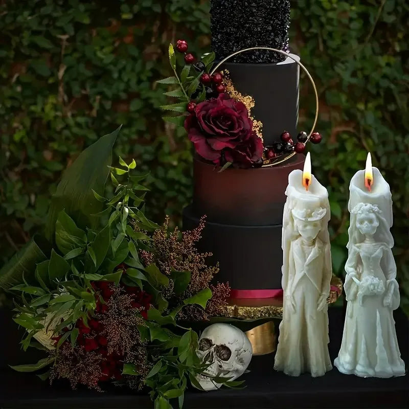 Halloween Skull Ghost Bride Silicone Candle Mold – DIY Craft