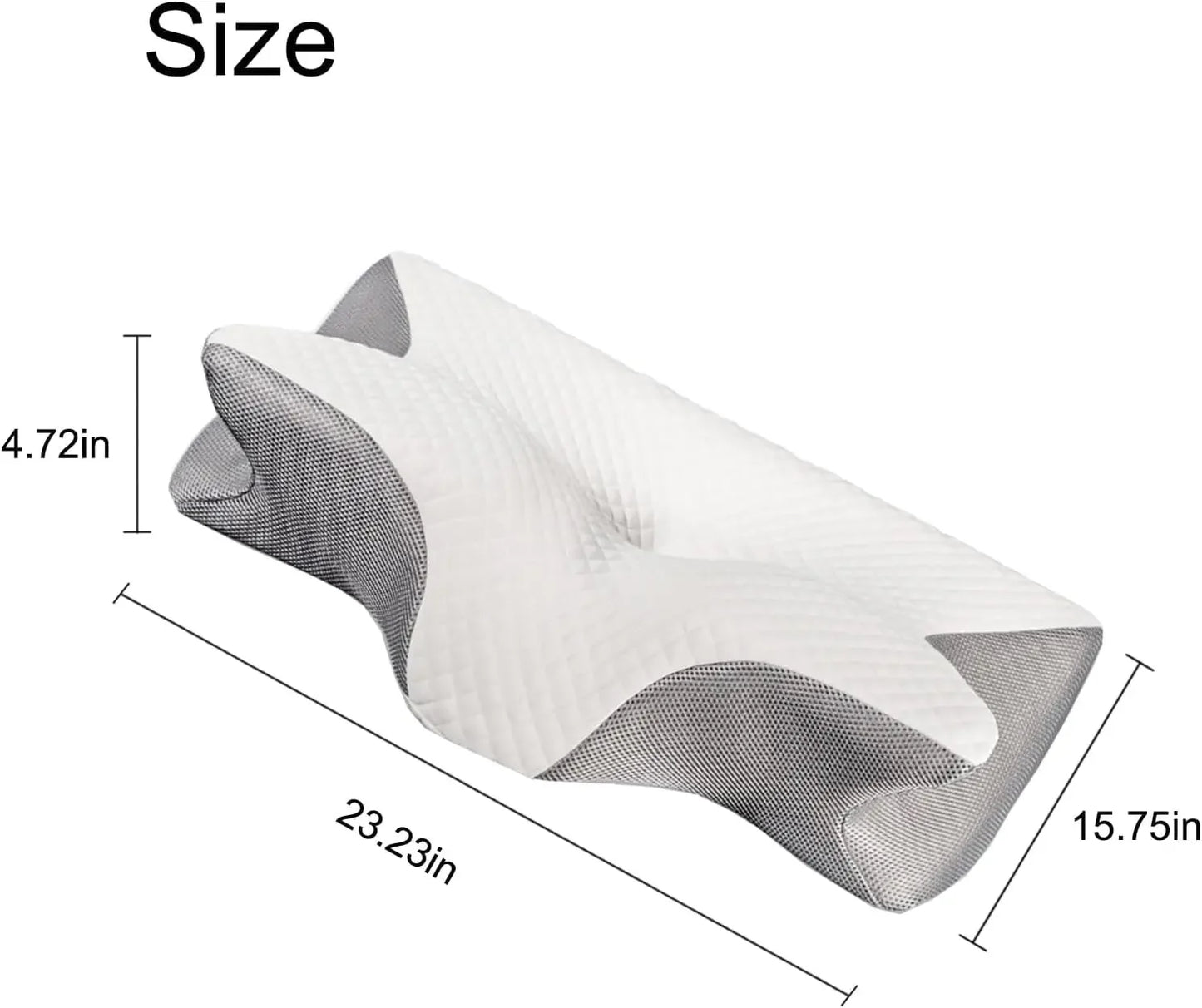 Ergonomic Cervical Pillow for Neck Pain Relief, Side Sleeper Support with Memory Foam Peaceful Pleasures Health and Wellness
