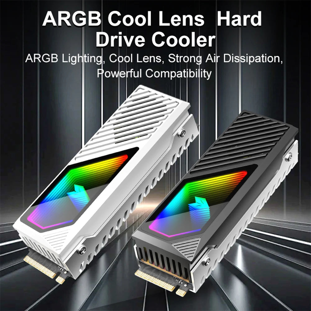 M.2 2280 SSD Heatsink Heat Sink Cooler with Thermal Silicone Pad 5V 3 Pin ARGB SSD Cooler Built-in Fan M.2 Radiator for M.2 2280 Peaceful Pleasures Health and Wellness
