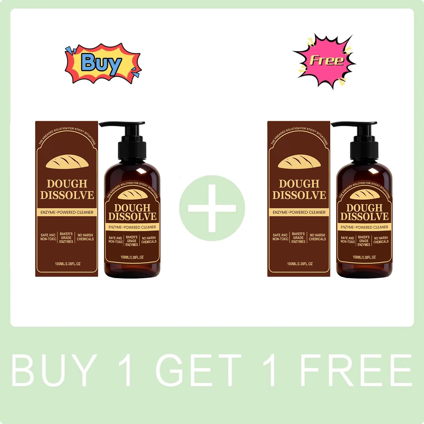 Dough Disslove Cleaner for Baking Pans and Utensils Dissolves Stubborn Flour Residue Fast Easy Wash off Enzyme Kitchen Cleaner Peaceful Pleasures Health and Wellness 2pcs