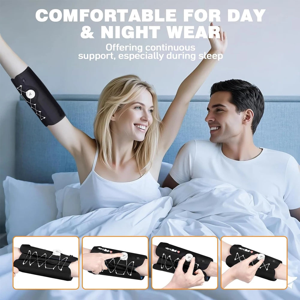 1PCS Adjustable Knob Elbow Night Splint Brace for Cubital Tunnel & Ulnar Nerve Pain, Prevent Bending, Left/Right Arm Support Peaceful Pleasures Health and Wellness