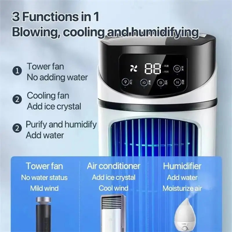 Portable USB charging mini desktop brushless motor small air conditioner household air cooling water-cooled fan with humidifier Peaceful Pleasures Health and Wellness