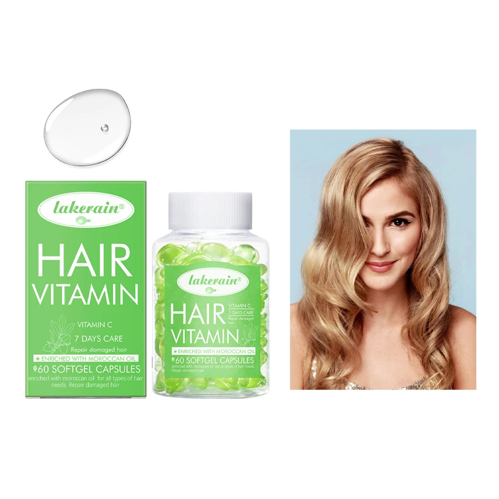Hair Treatment Serum&Hair care capsules Comfort Hair Care Vitamin Oil Multi-functional Strengthening Smoothing Hair Care Liquid Peaceful Pleasures Health and Wellness 4Light green