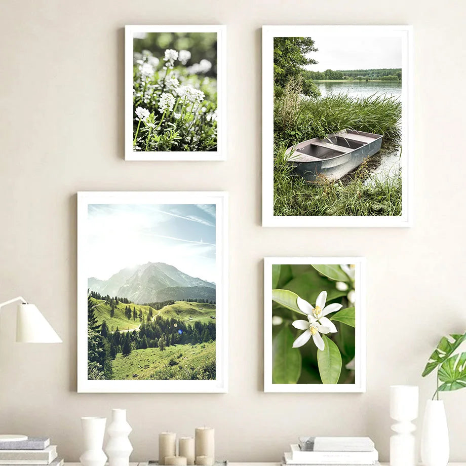 Mountain Waterfall Canvas Wall Art Poster | Nature Decor Print Canvas Wall Art Peaceful Pleasures Health and Wellness