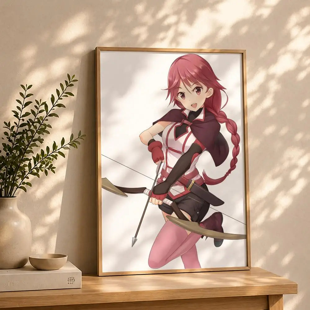 Grimgar of Fantasy & Ash Anime Poster – HD Waterproof Wall Art Anime Wall Poster Peaceful Pleasures Health and Wellness White4 50X70cmNoframe