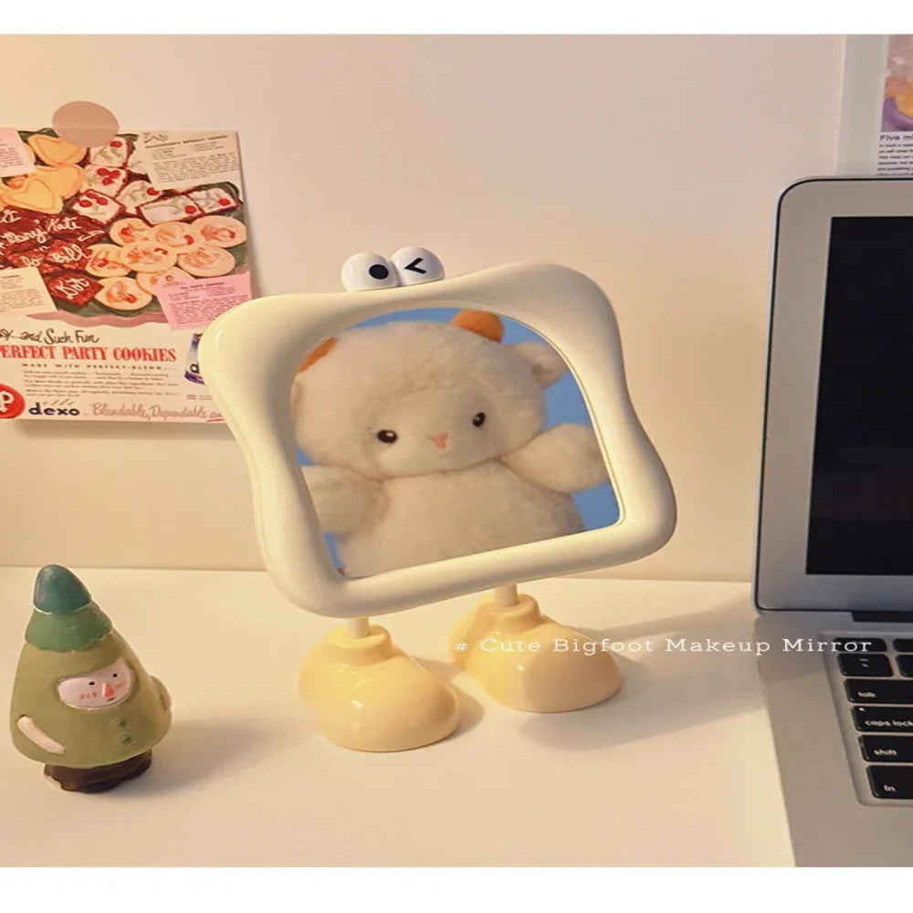 Cartoon Big Foot Tabletop Makeup Mirror | Kawaii Vanity