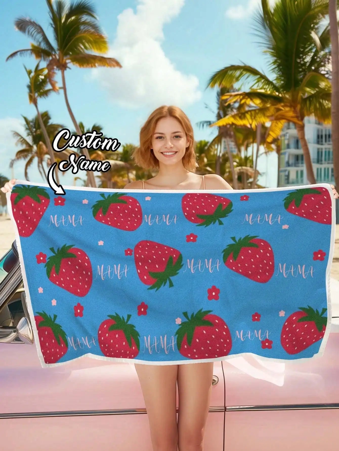 Custom Name Beach Towel | Soft Quick-Dry Personalized Gift Personalized Beach Towel Peaceful Pleasures Health and Wellness Style 3 70x140cm