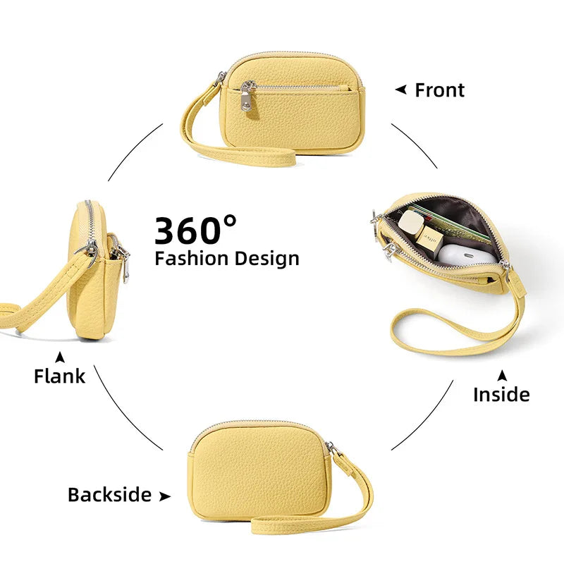 Mini PU Leather Lipstick Bag | Keychain Coin Purse & Earphone Pouch