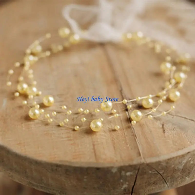 Baby Pearl Headband | Newborn Photoshoot Hair Tieback