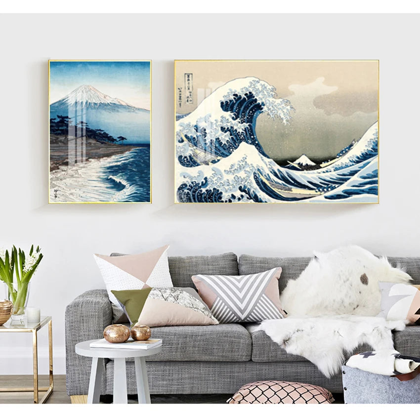 Pictures For Living Room Oriental Home Decor Vintage Japanese Landscape Poster Prints Wave Kanagawa Art Canvas Painting Wall Peaceful Pleasures Health and Wellness