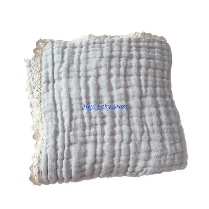 6-Layer Cotton Gauze Baby Blanket with Lace | Boys & Girls